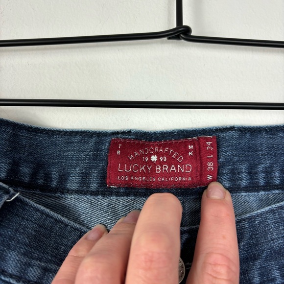 Lucky Brand 221 Original Straight Mens 38X34 Med Wash Classic Worn In Look - Picture 5 of 6